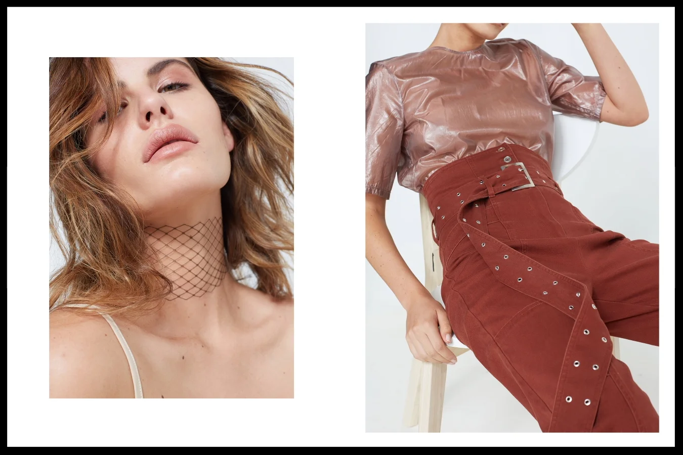 Left: Choker by Louvisa - Righr: Top by Life With Bird, Trousers by ASOS