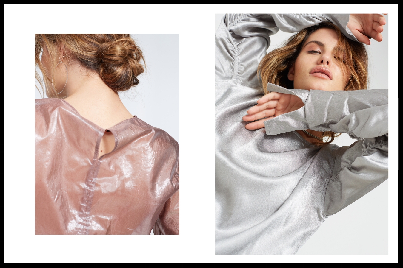 Left: Top by Life With Bird, Earring by Susan Driver - Right: Top by Zara