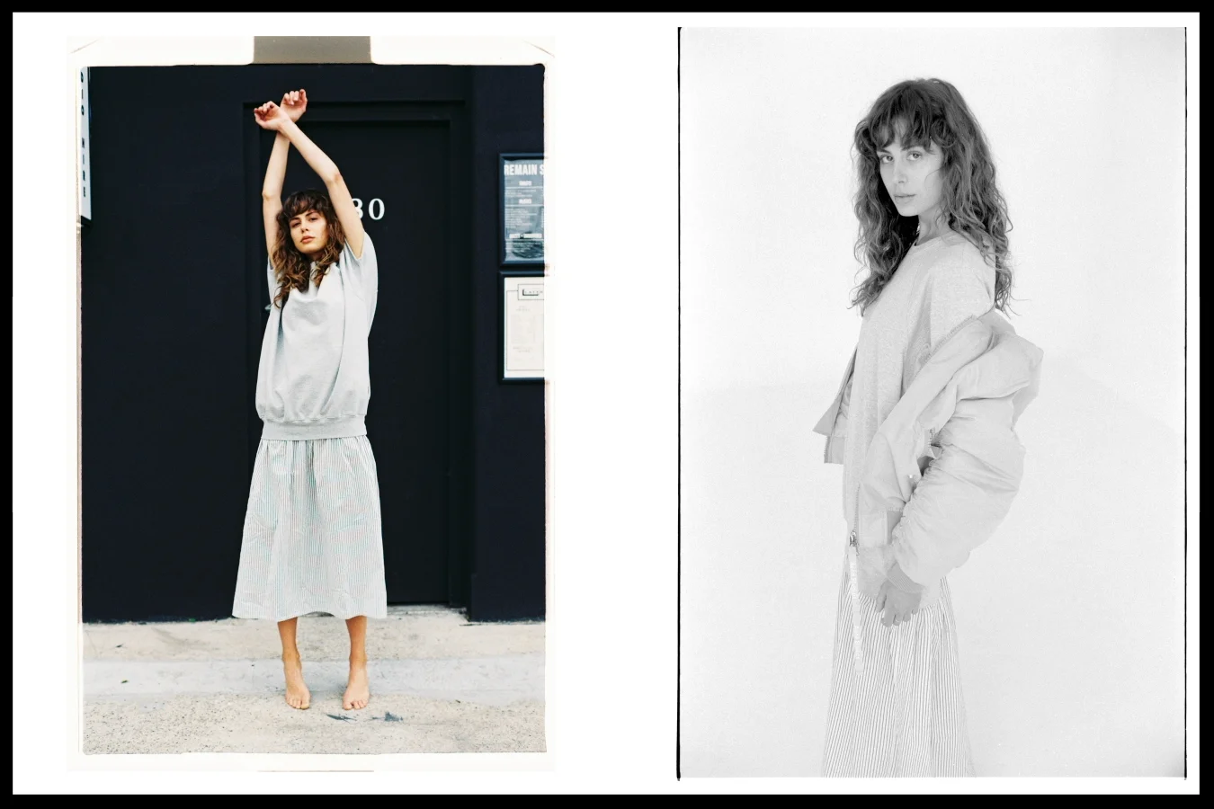Bassike dress and Acne jacket