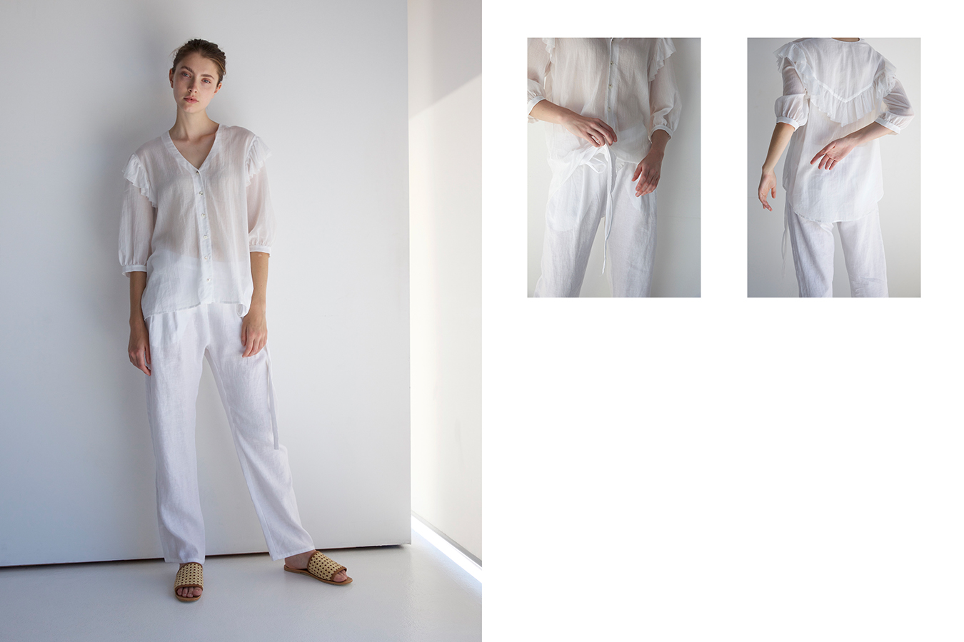 Matin shirt, Matin pants, St Agni slides
