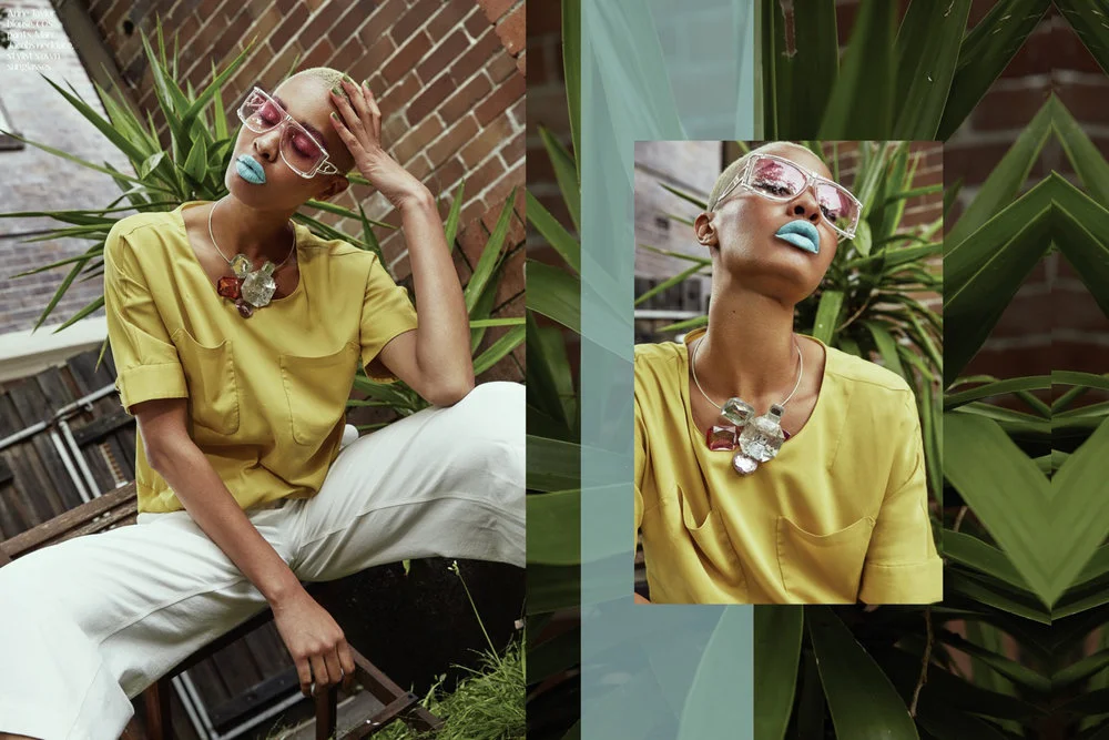 Anne Taylor blouse, COS pants,, Marc Jacobs necklace