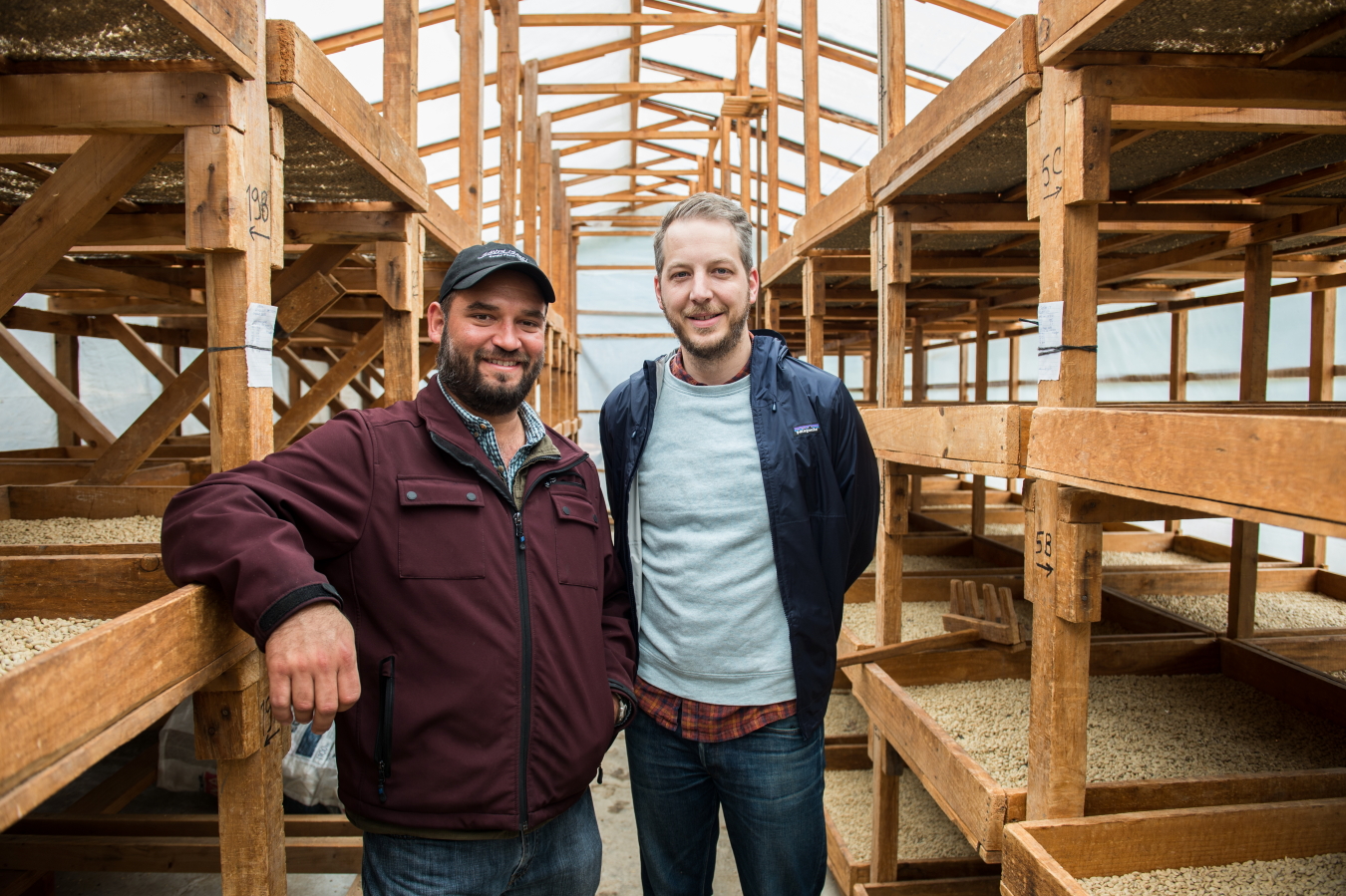 Luis Valdes (L) and Jason Scheltus (R) at Santa Isabel farm, Guatemala