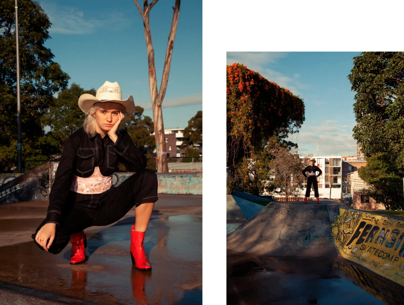 Boiler Suit Dazie, Boots Model’s Own Ganni Boots, Corset Dyspnea, Hat Route 66