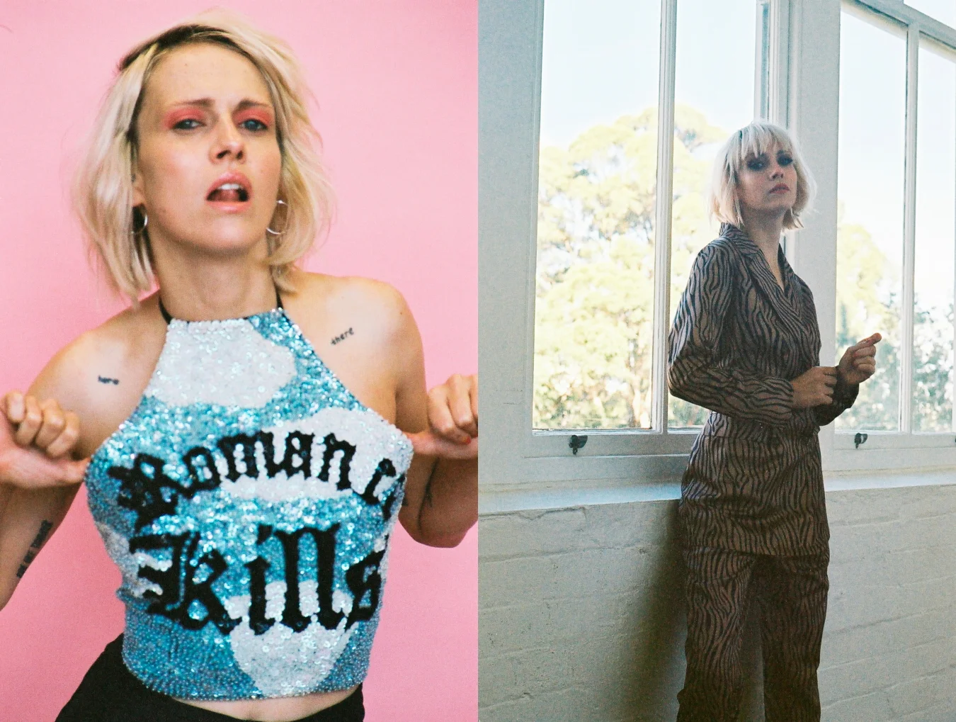 Left: Top Discount Universe / Right: Suit Pretty Little Thing, The Trish Nicol Agency