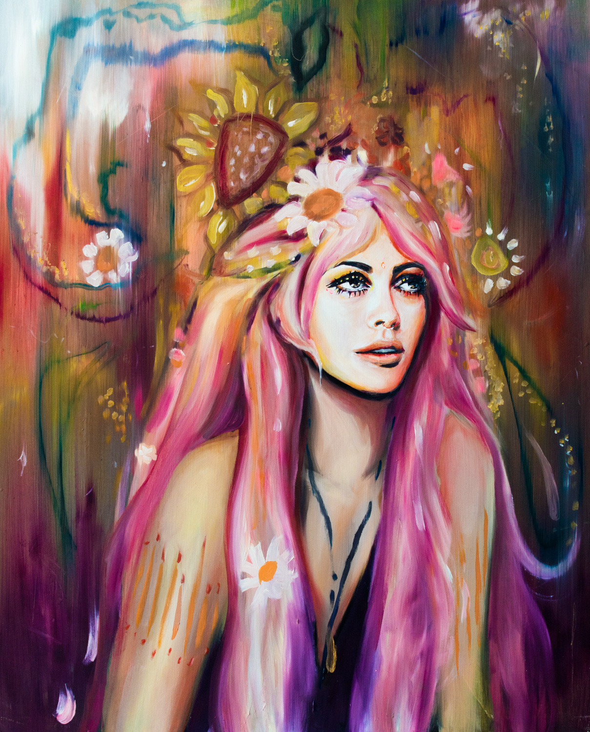 "DAISY" 2015 - OIL ON WOOD PANEL