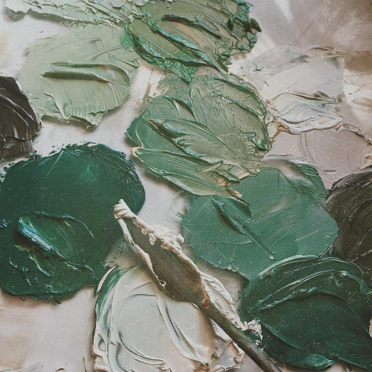 〰 sea greens 〰 #oilpaint #paletteoftheday