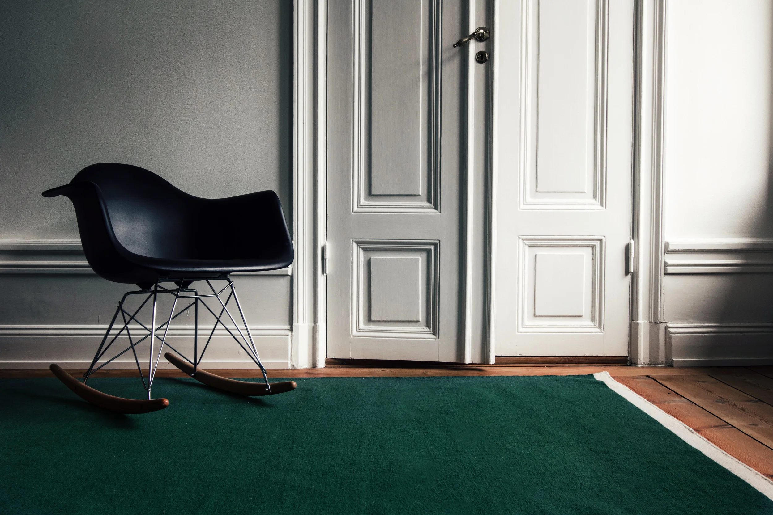 Solid Green/Cream 20th century apartment, Stockholm