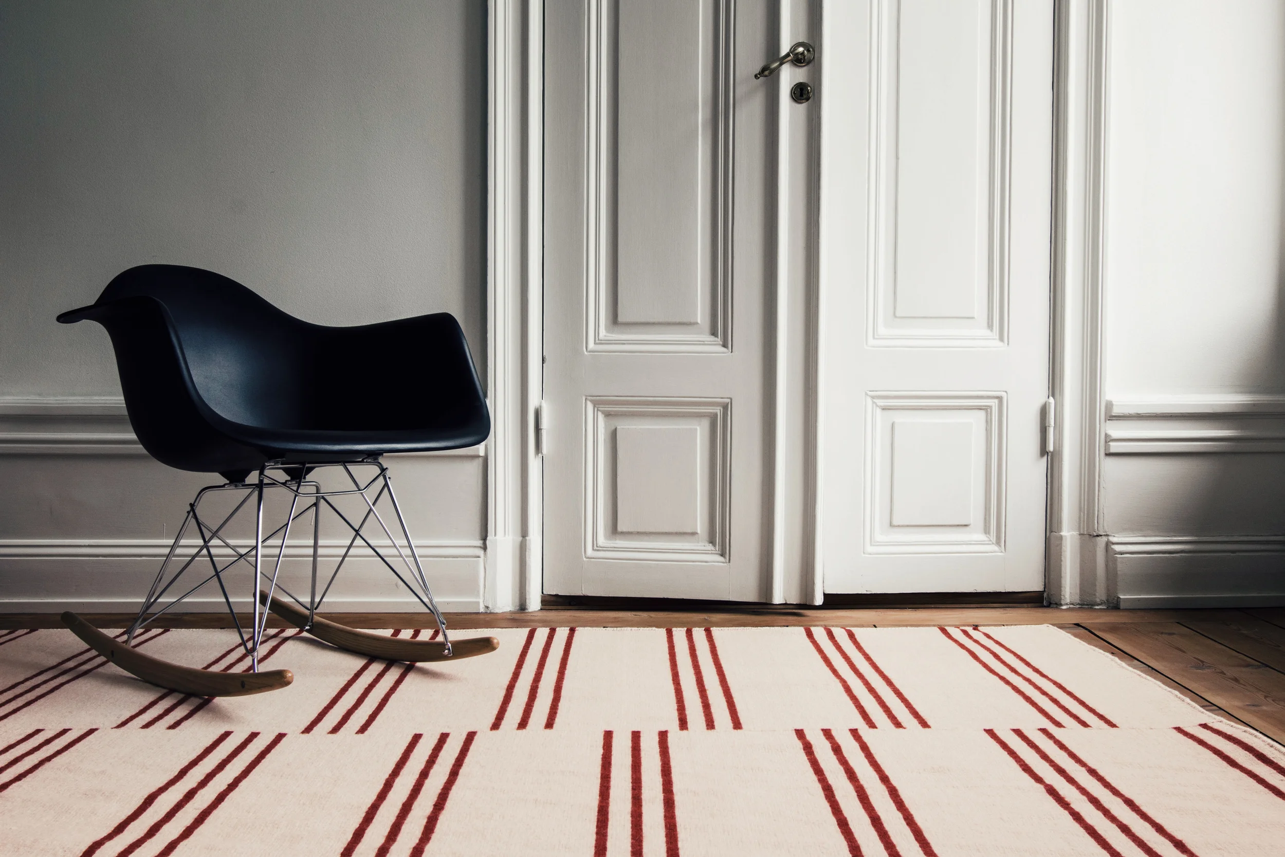 Stripes Pink/Red 20th century apartment, Stockholm