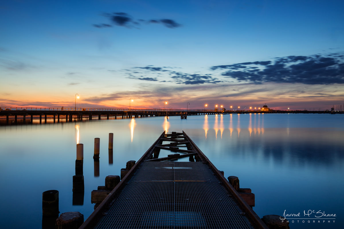 The slipway at St Kilda at sunset
