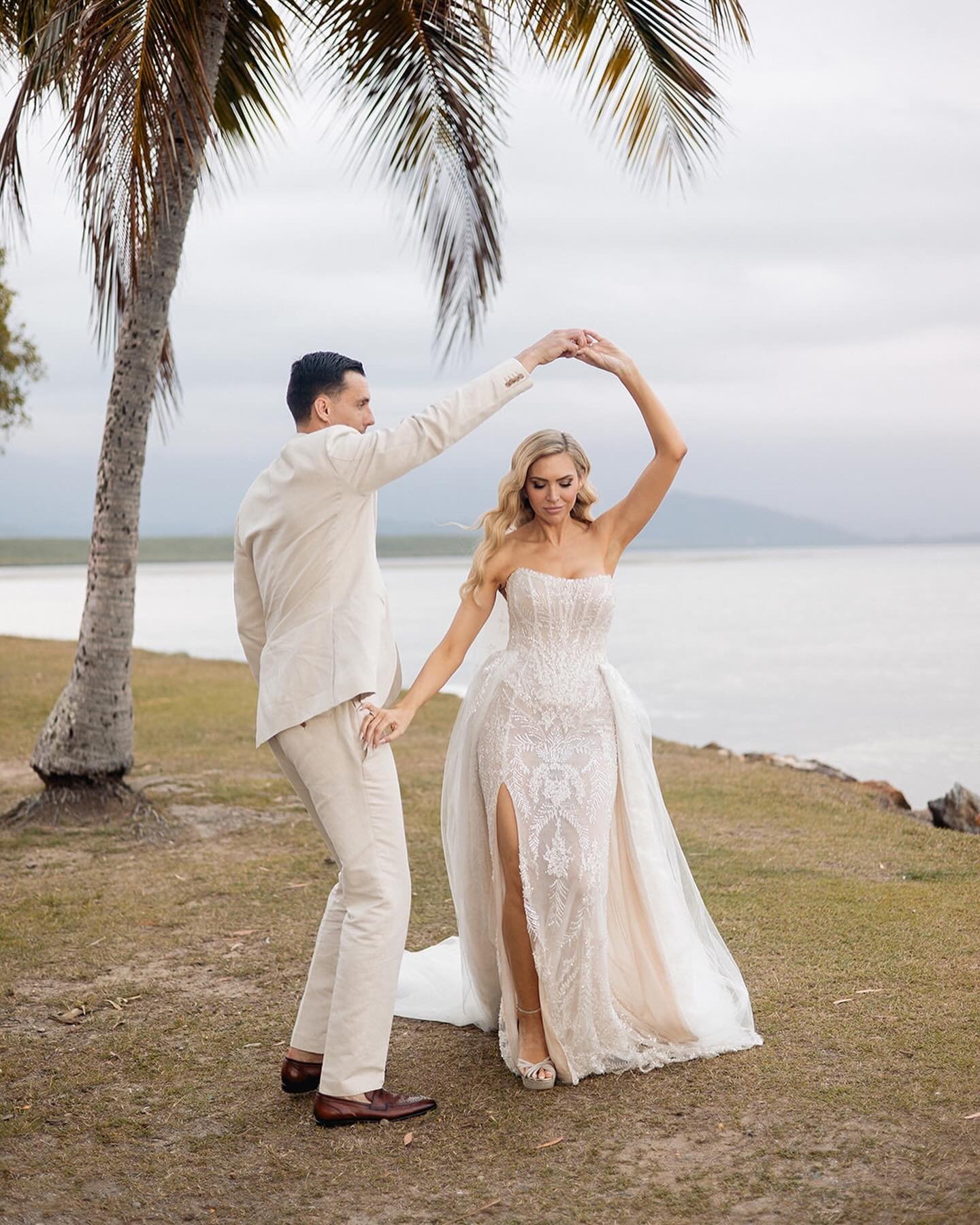 OUR NICOLE 🤍 What an absolute honour it was to be able to help our very own stylist Nicole design her dream gown with Inbal Dror for her magnificent wedding day in Port Douglas! 
⠀⠀⠀⠀⠀⠀⠀⠀⠀
Wedding planner &amp; stylist @alysiabridgerevents 
Gown @in