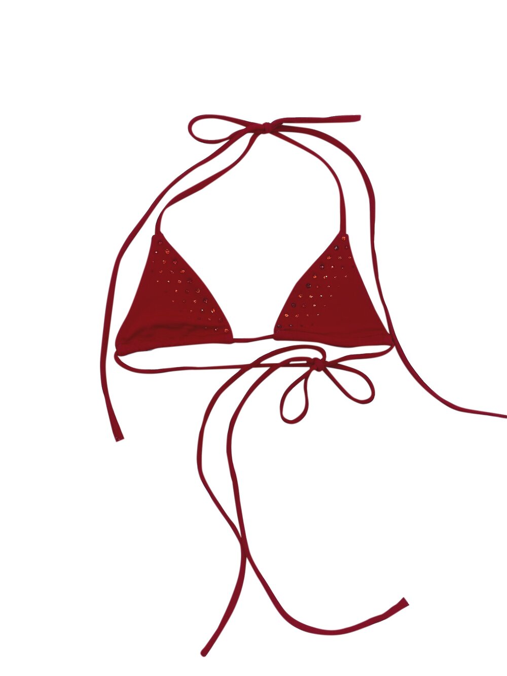 Recycled Red Sparkle Bikini Top — Charlotte Natasha