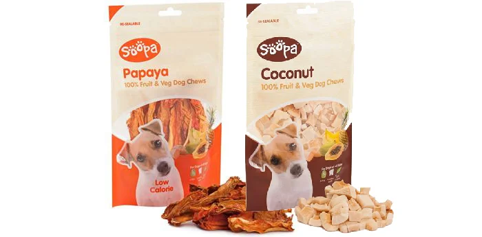 SOOPA Made with 100% juicy and delicious papaya, sweet potato and coconut. Bursting with goodness, low calorie, hypoallergenic and with a natural taste dog’s love!ole Gonzalez