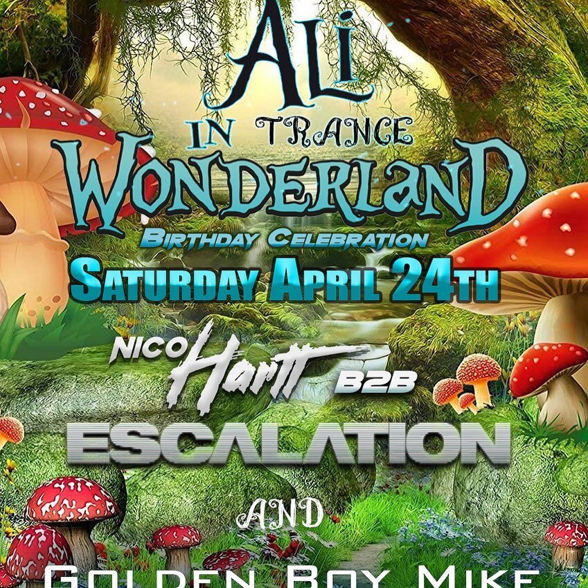 Go time! 🎶🙌🏼 Happy birthday Ali! Join in the trance wonderland celebrating Ali&rsquo;s birthday with @nicoharttmusic Golden Boy Mike and me! 🧈🩸 🐺 🌪🏆🎶🙌🏼