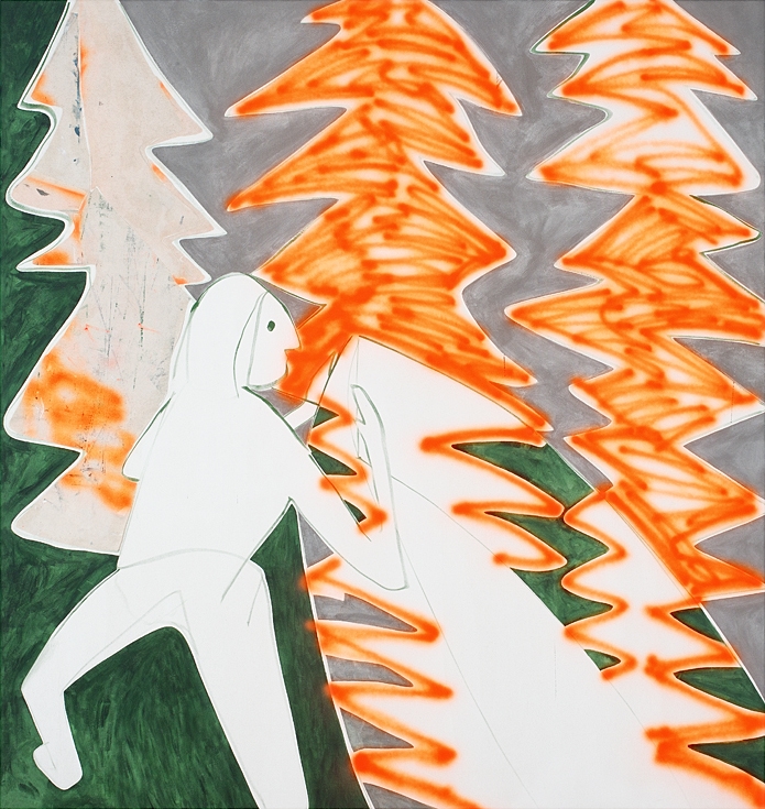 Not yet all in , 2015, acrylic and collage on canvas, 72x68 in