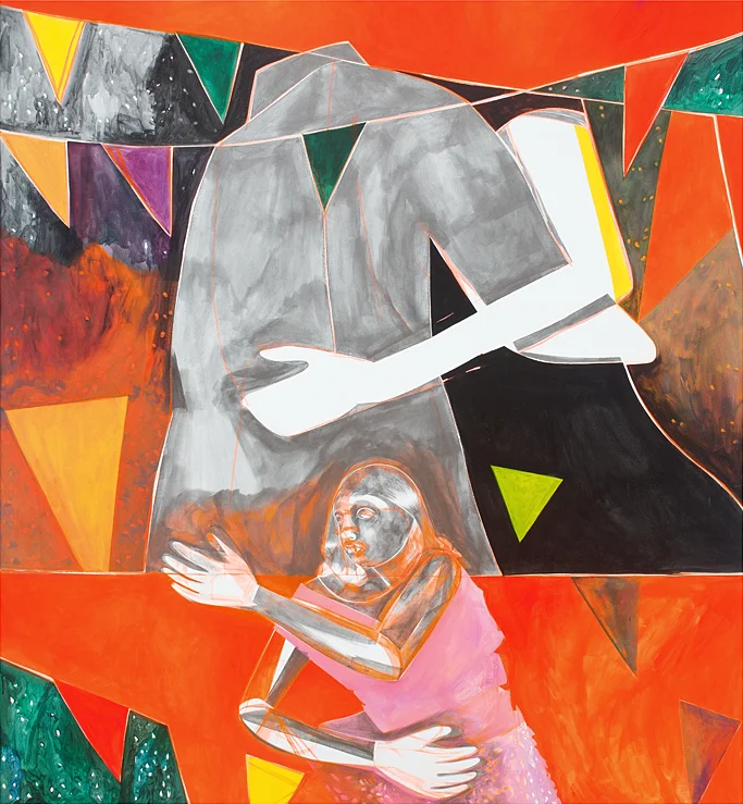 But rather merry-go-round , 2014, acrylic on canvas, 78x72 in