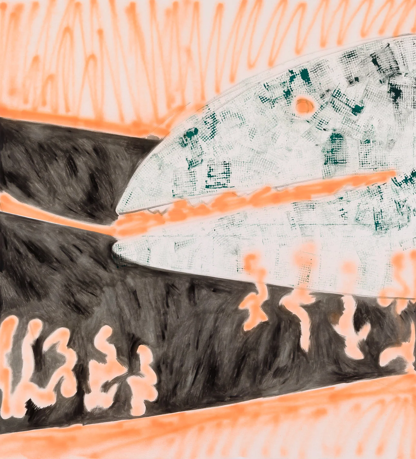 With the tip , 2015, acrylic on canvas, 66x60 in