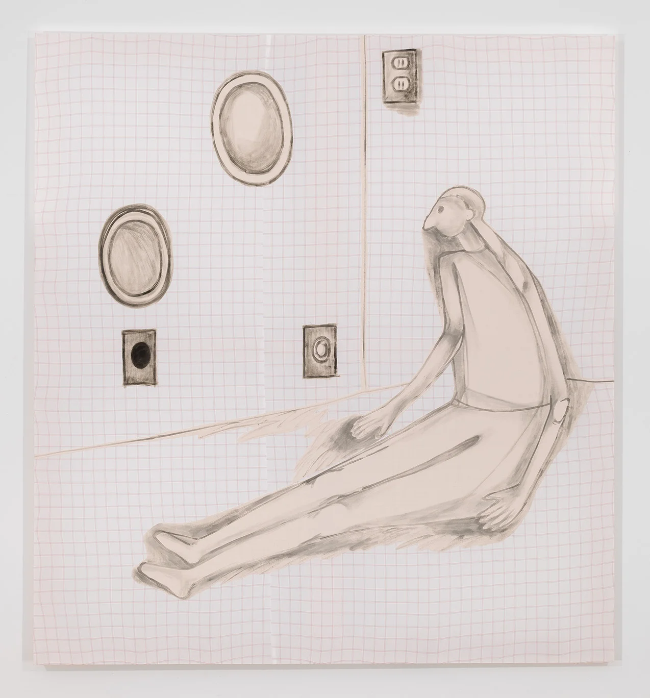 Be real , 2015, canvas collage on fabric, 78x72 in