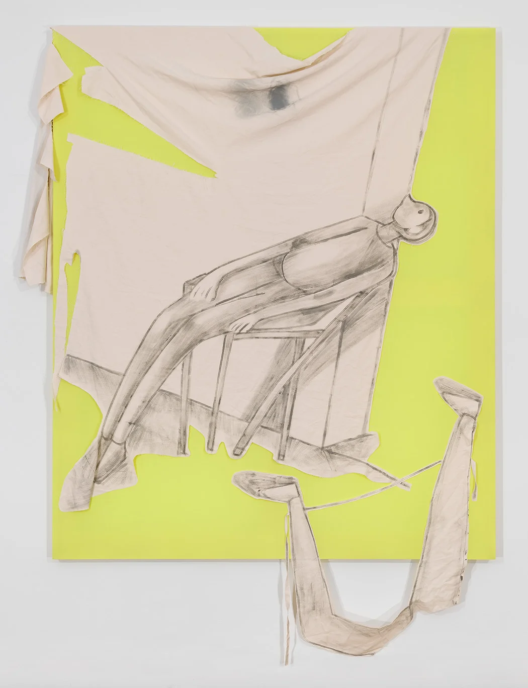 Done it , 2016, canvas collage on fabric, 72x60 in
