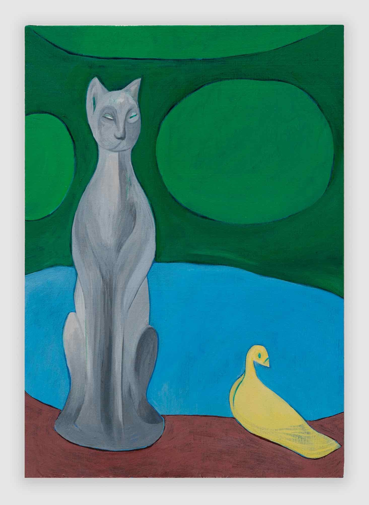    Cat and Bird    Acrylic on panel   7 x 5 x .75 inches 