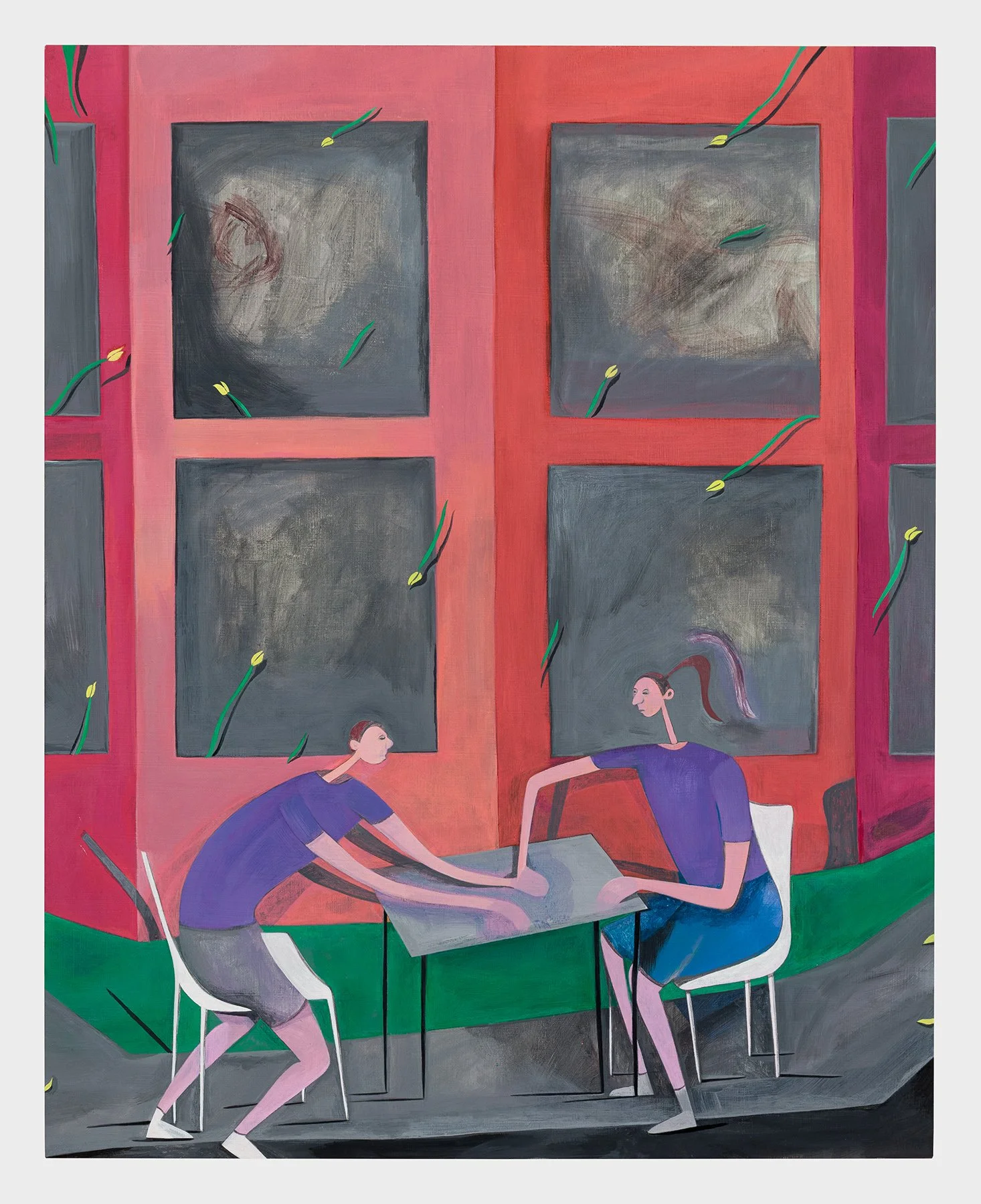    The Card Players    Acrylic on panel  20 × 16 inches 