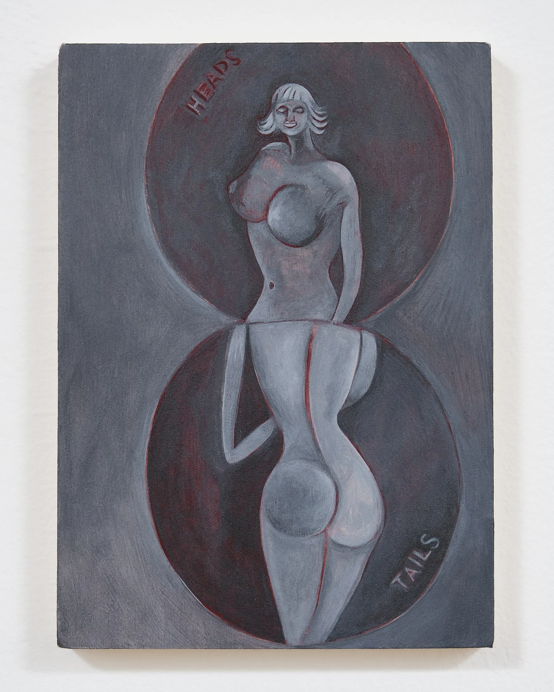    Heads &amp; Tails    Acrylic on panel  7 × 5 inches 