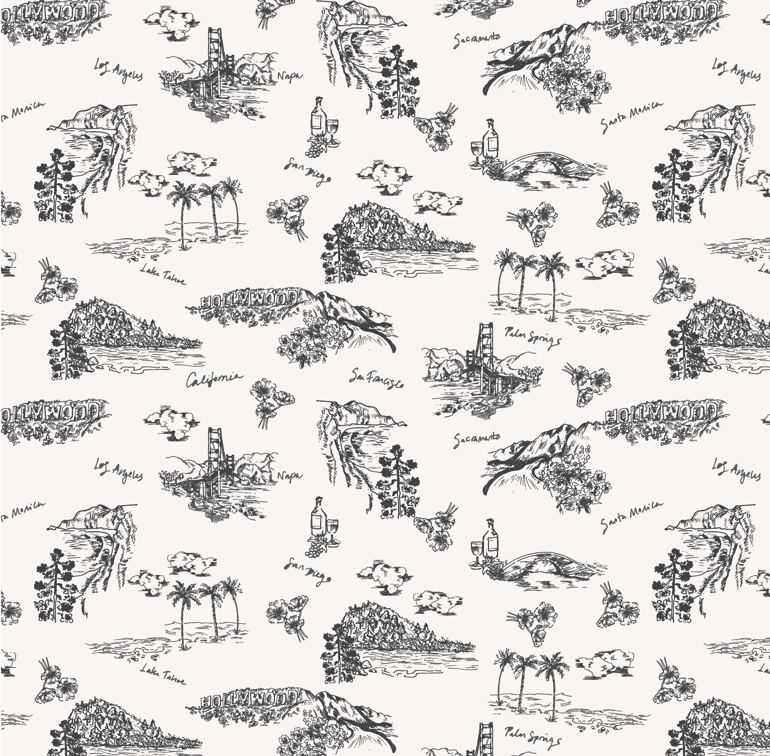 Modern Toile De Jouy Patterns — Textile Designs for Wallpaper and