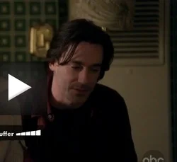 HORRIFIC HAMM HAIR!
I am firmly in the camp that Jon Hamm as Don Draper = YES! Jon Hamm without the Brycleem = handsome but wouldn’t necessarily. This is proof. (What About Brian, 1.5 “What About Secret Lovers?” screencap)