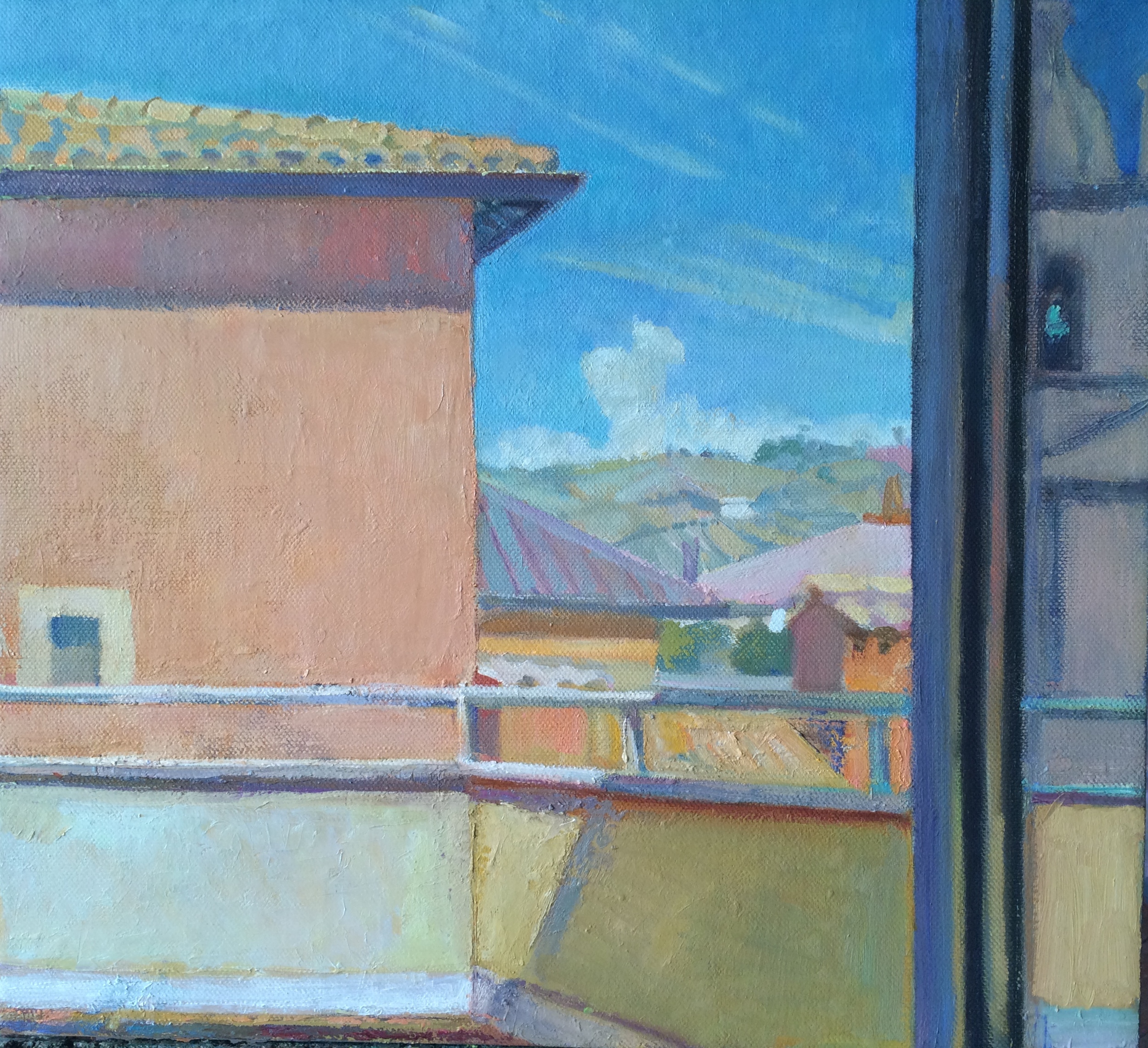 Terrace with Churchtower Reflection