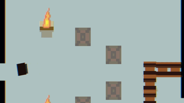 the fire is animated to mimic old sprite games