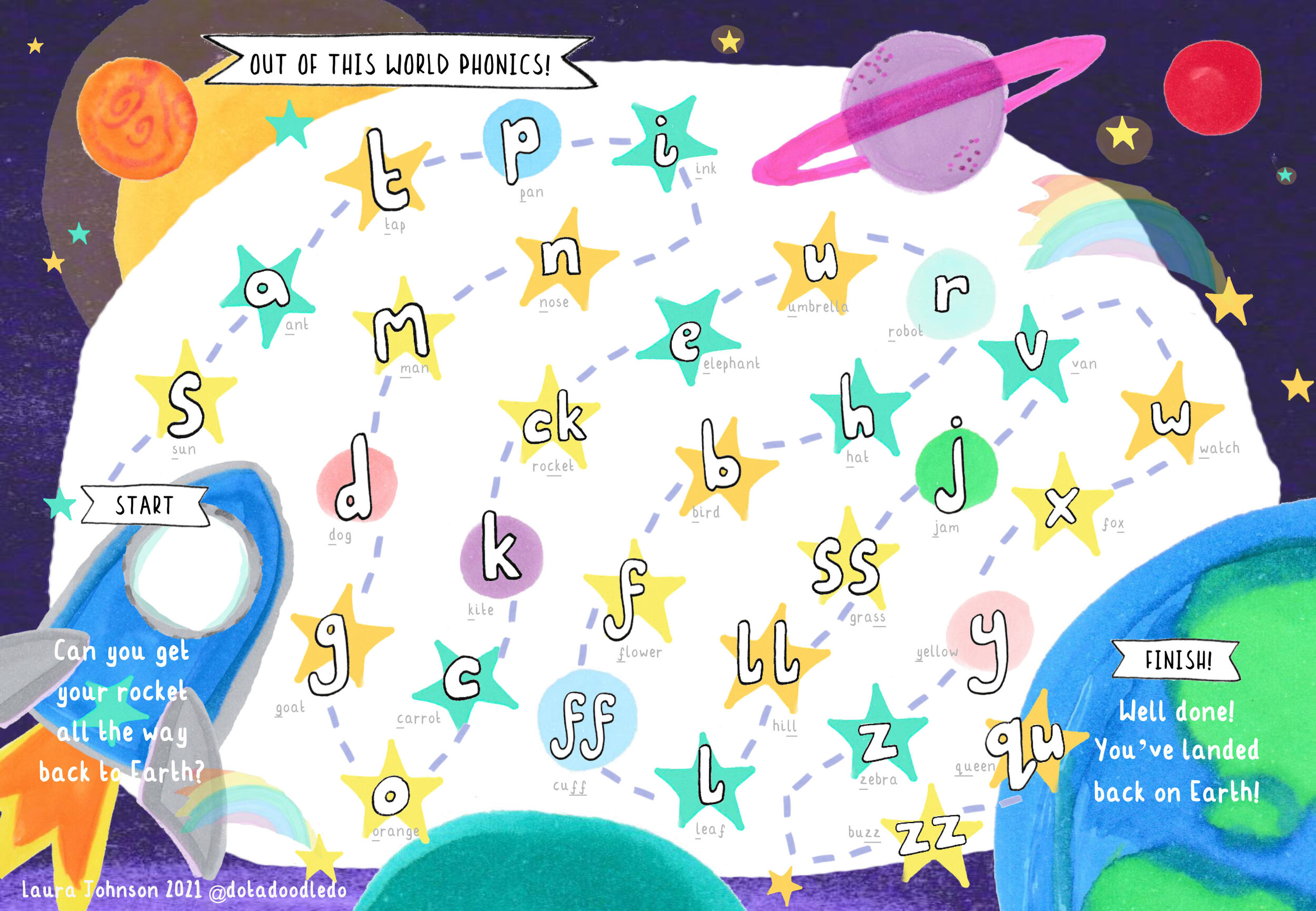 Space: Phonics games (phases 2 and 3)