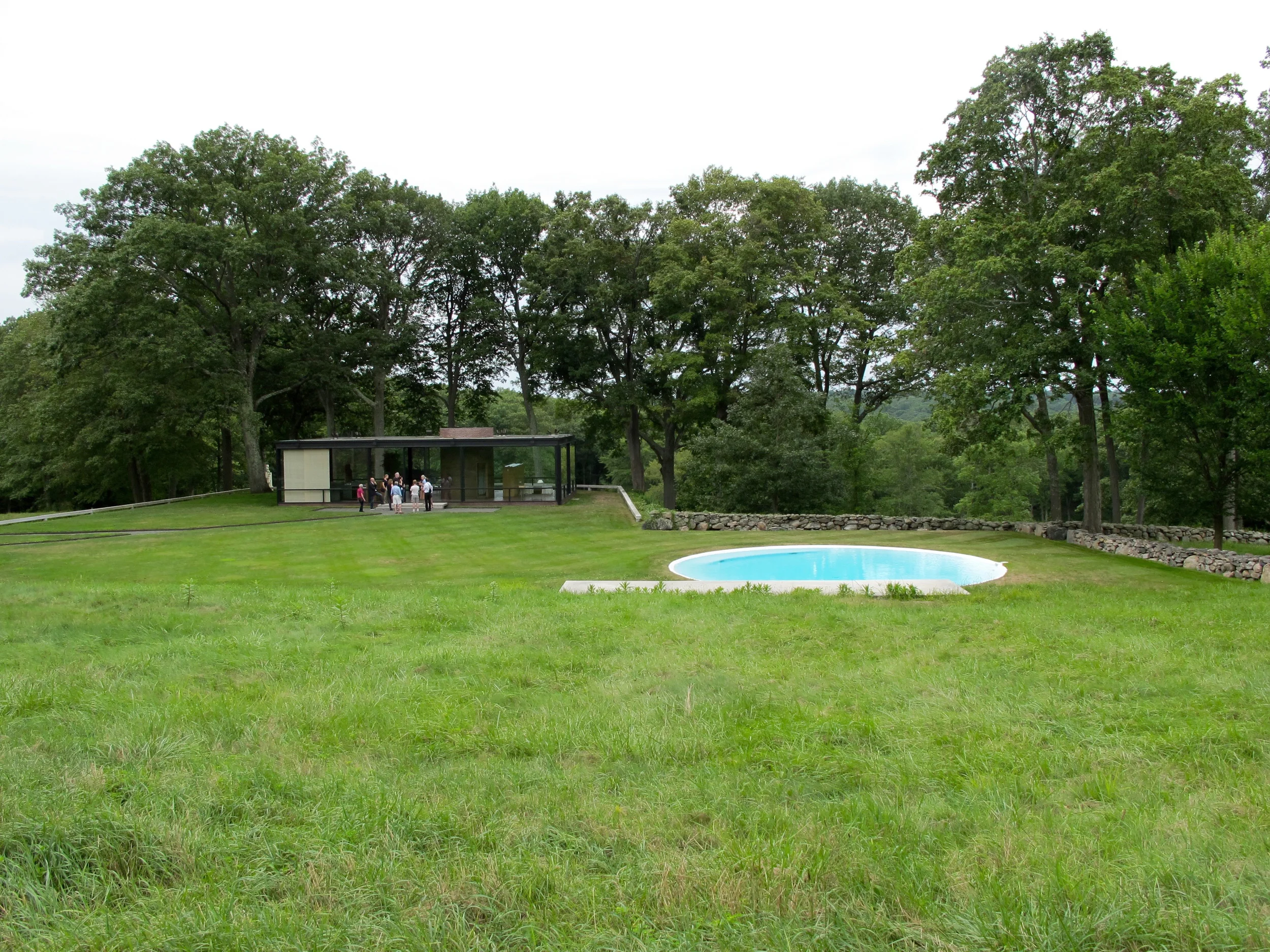 The house and pool from afar.