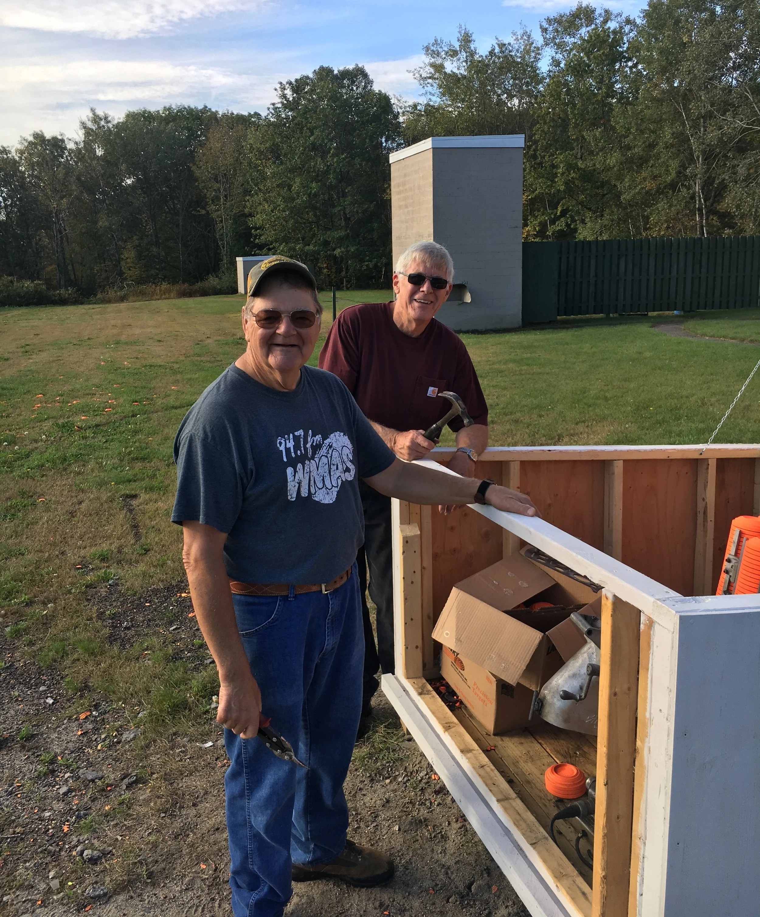 Board members buz conlin and billy childs constructing a new trap house