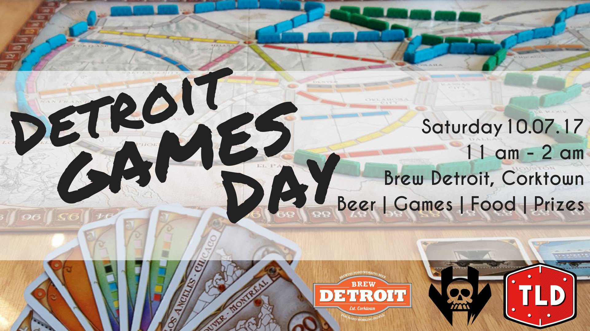 Join The Loaded Die , Vault of Midnight Detroit , Hero Or Villain Van and Brew Detroit as they team up for a 15 hour day of board games on Saturday, October 7th! From 11am - 2am there will be open, and organized, board gaming inside Brew Detroit's two story taproom! Board Game Gurus will be in-house to help you learn how to play different games that will be on location (to be announced soon). Hero or Villian Food Truck will be parked out front serving up delicious food all night. TIcket Includes: -Entry into Detroit Games Day -Swag Bag of goodies -Tickets for the raffle with over $1,000 in prizes -Hero or Villian meal -Brew Detroit Craft Pint (must be 21+) Ticket Prices: -Early Bird ($26) -After 8/13 ($28) Tickets can be purchased below or in person at The Loaded Die or Vault of Midnight Detroit.