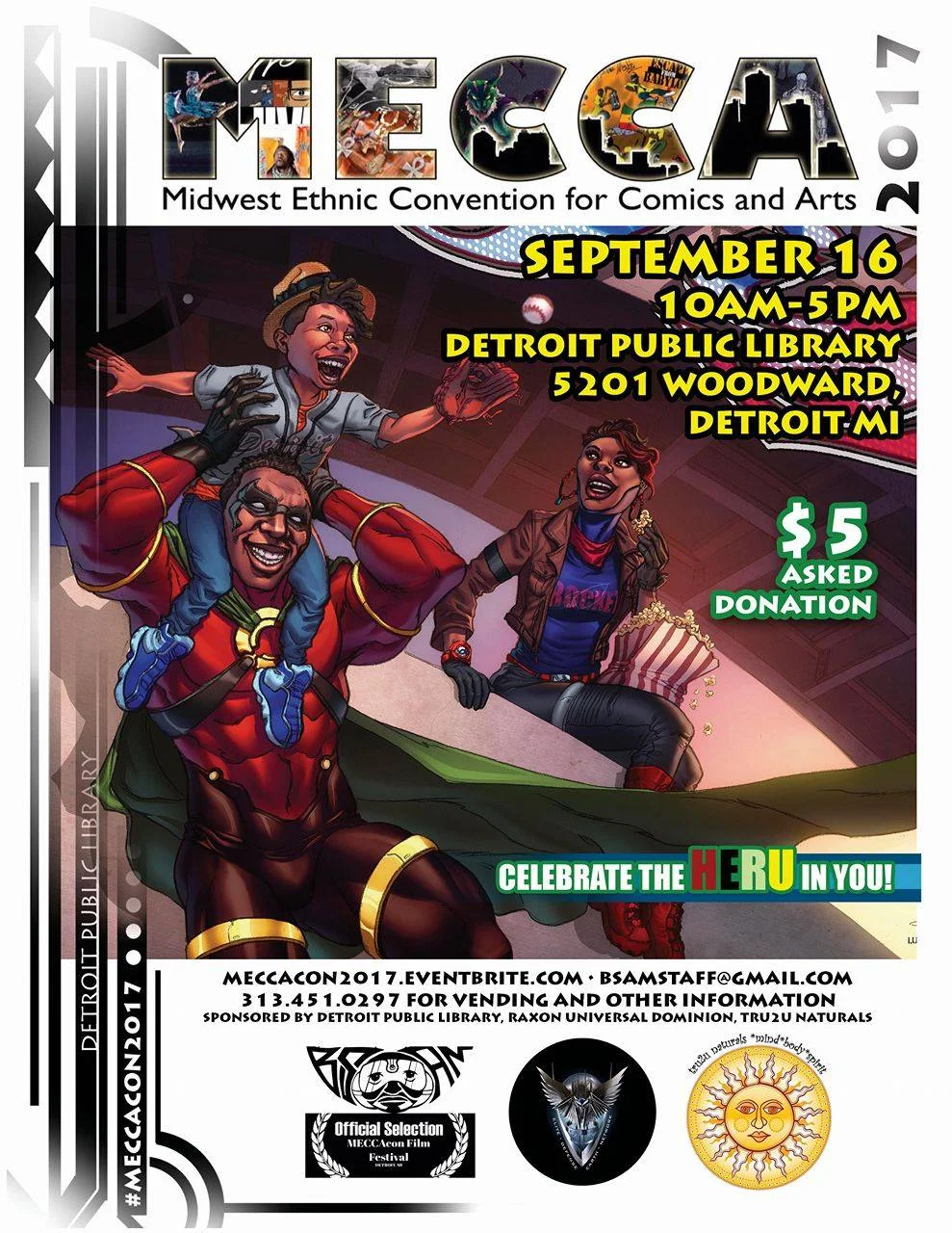 The Midwest Ethnic Convention for Comics and Art , or MECCAcon, is an annual convention which features young comic and film creators from diverse backgrounds presenting work based on their diverse experiences. The primary mission of MECCAcon is to connect with younger artists and show them that not all heroes look the same, in fact, some look just like them! MECCAcon will highlight comics, international/independent film, afrofuturism, science fiction, steampunk, fine art, music, graffiti, dj artists, handmade artisans, african belly dance, urban gardening, fashion, african martial arts, and more! On Friday September 15th, one day prior to the main convention happening at the Detroit Public Library, stop in at Vault of Midnight in Detroit for an exclusive signing with some of the most prominent comic creators from MECCAcon, including: 4:00 pm: Miguel Blanco and Javier Cruz Minnick 5:00 pm: Jahani Kwatre and Keithan Jones 6:00 pm: N. Steven Harris and Will Focus Do not miss out on the unique experience of meeting these amazing young talents working on some of the most cutting edge comics today!