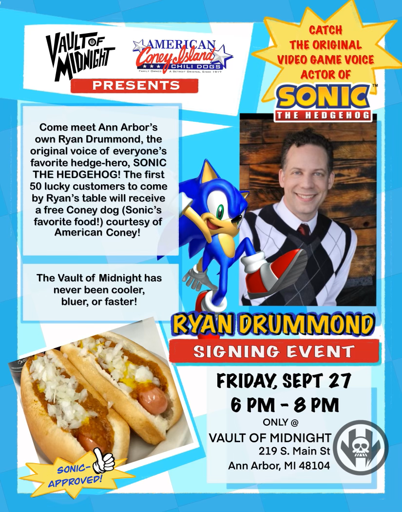 RYAN DRUMMOND SIGNING EVENT - THE VOICE OF SONIC THE HEDGEHOG