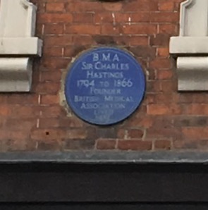 Blue plaque at 43 Foregate Street, Worcester