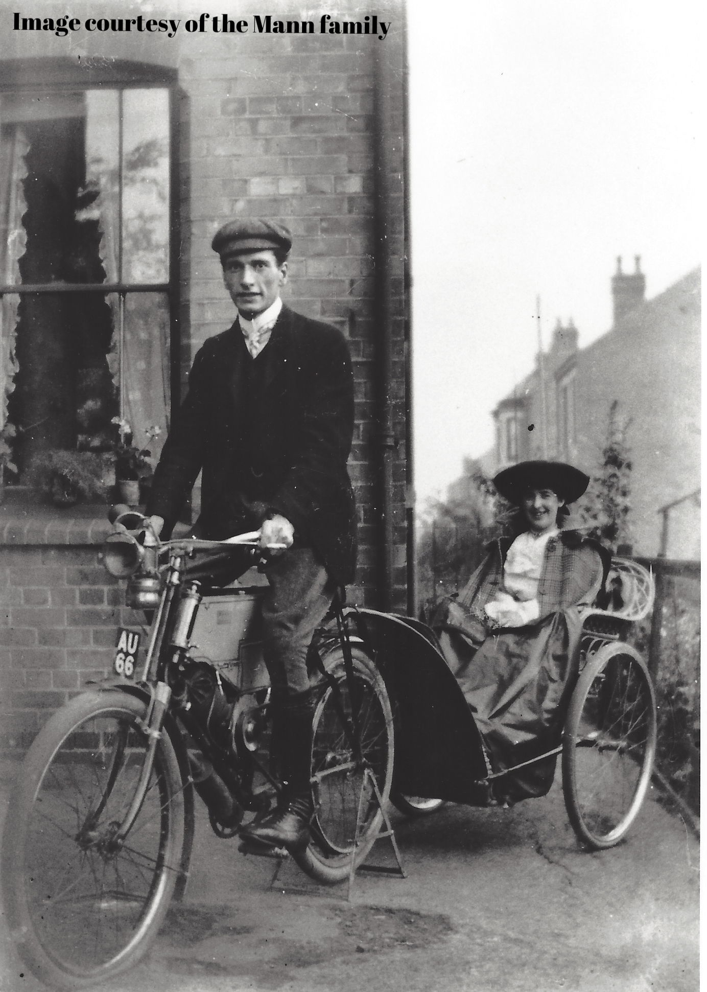 Alan and Mabel in motorised bike in Nottingham.jpg