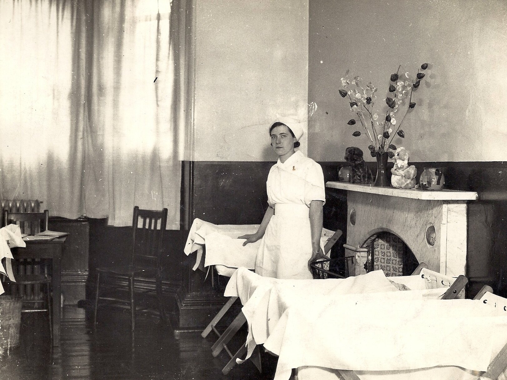 Midwife Lucy Ford at the Worcester Royal Infirmary c. 1940s