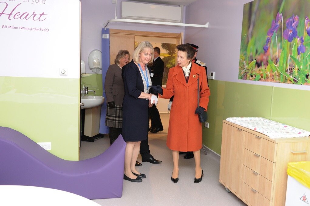 Princess Anne opening the Meadow Birthing Suite in 2015.