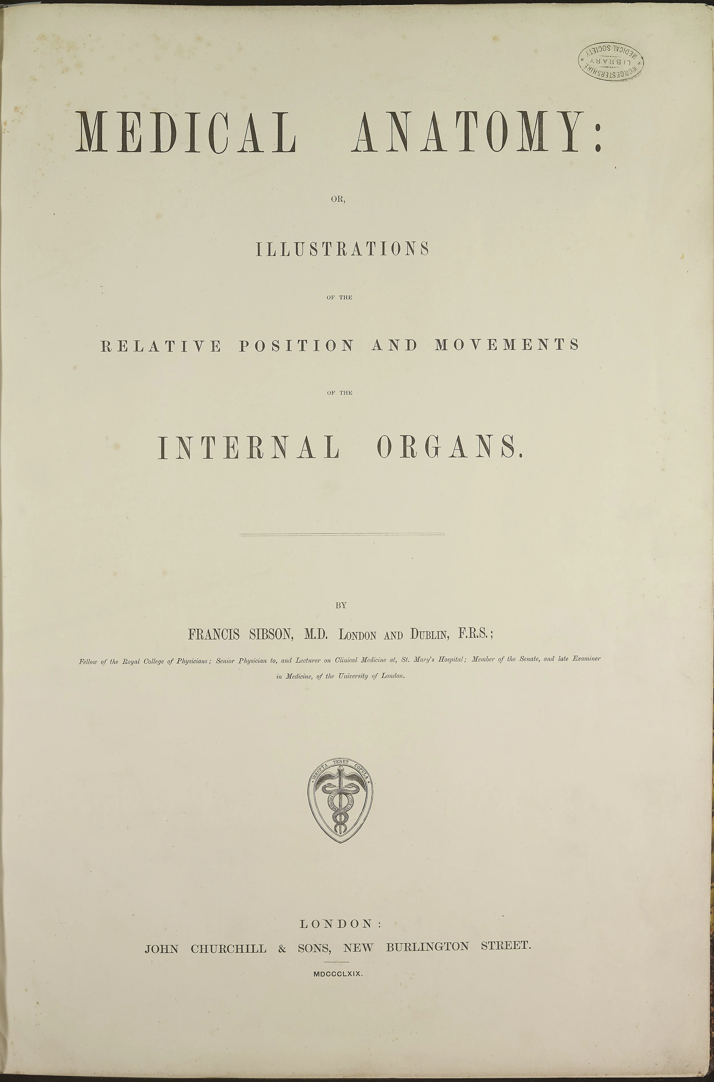 Medical Anatomy by Francis Sibson