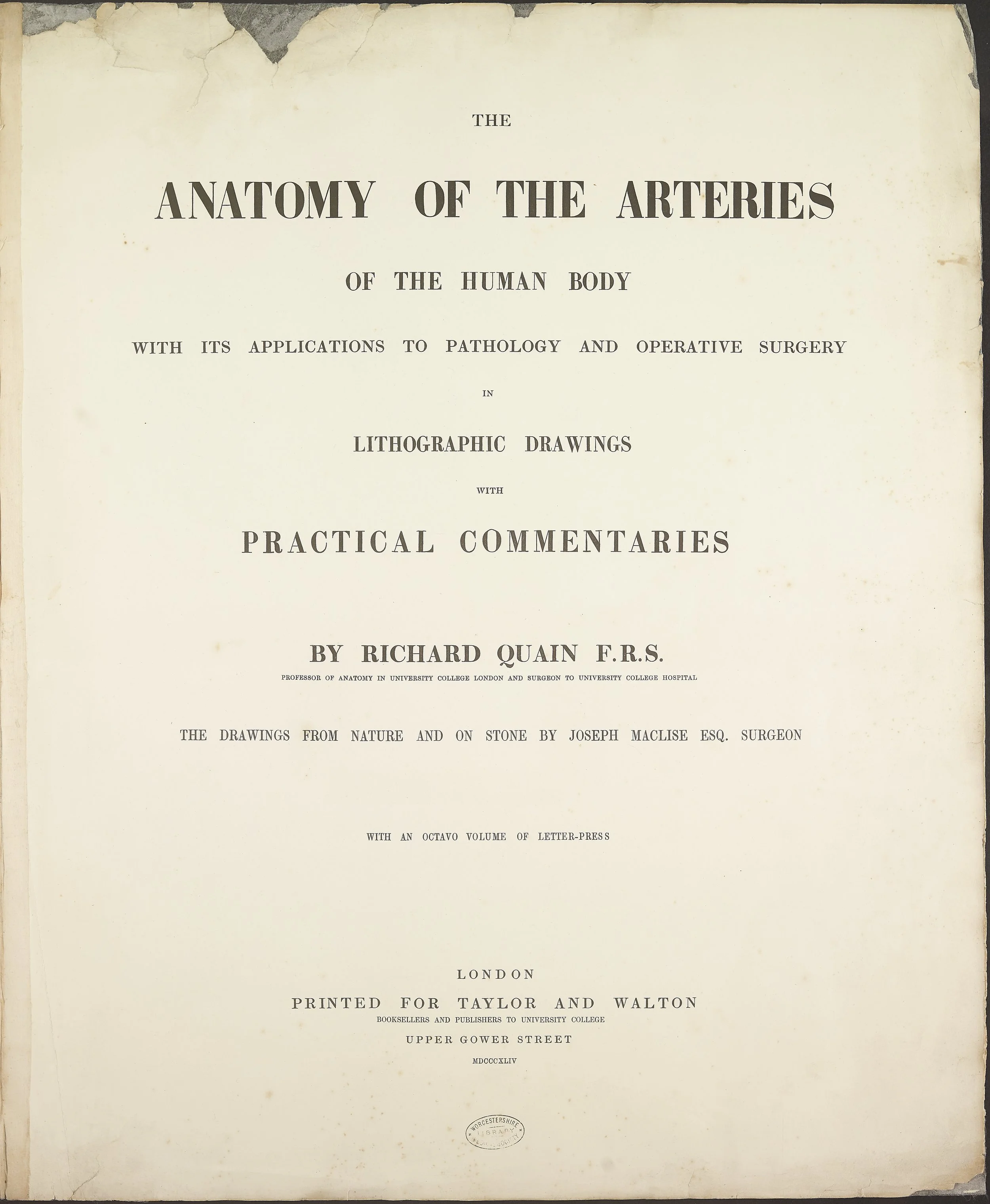 Anatomy of the Arteries of the Human Body by Richard Quain
