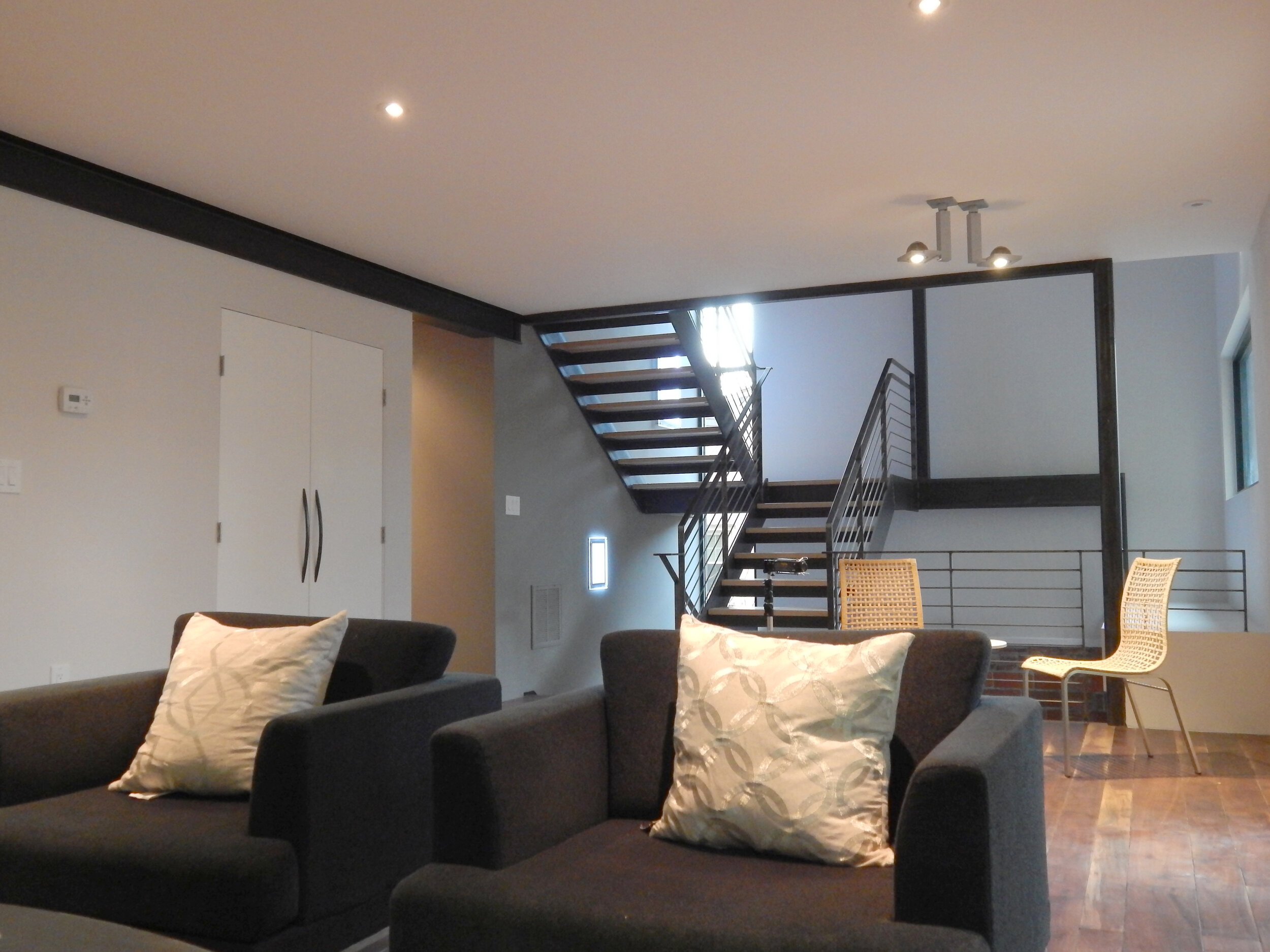 NEW STAIR VIEW FROM LIVING ROOM 