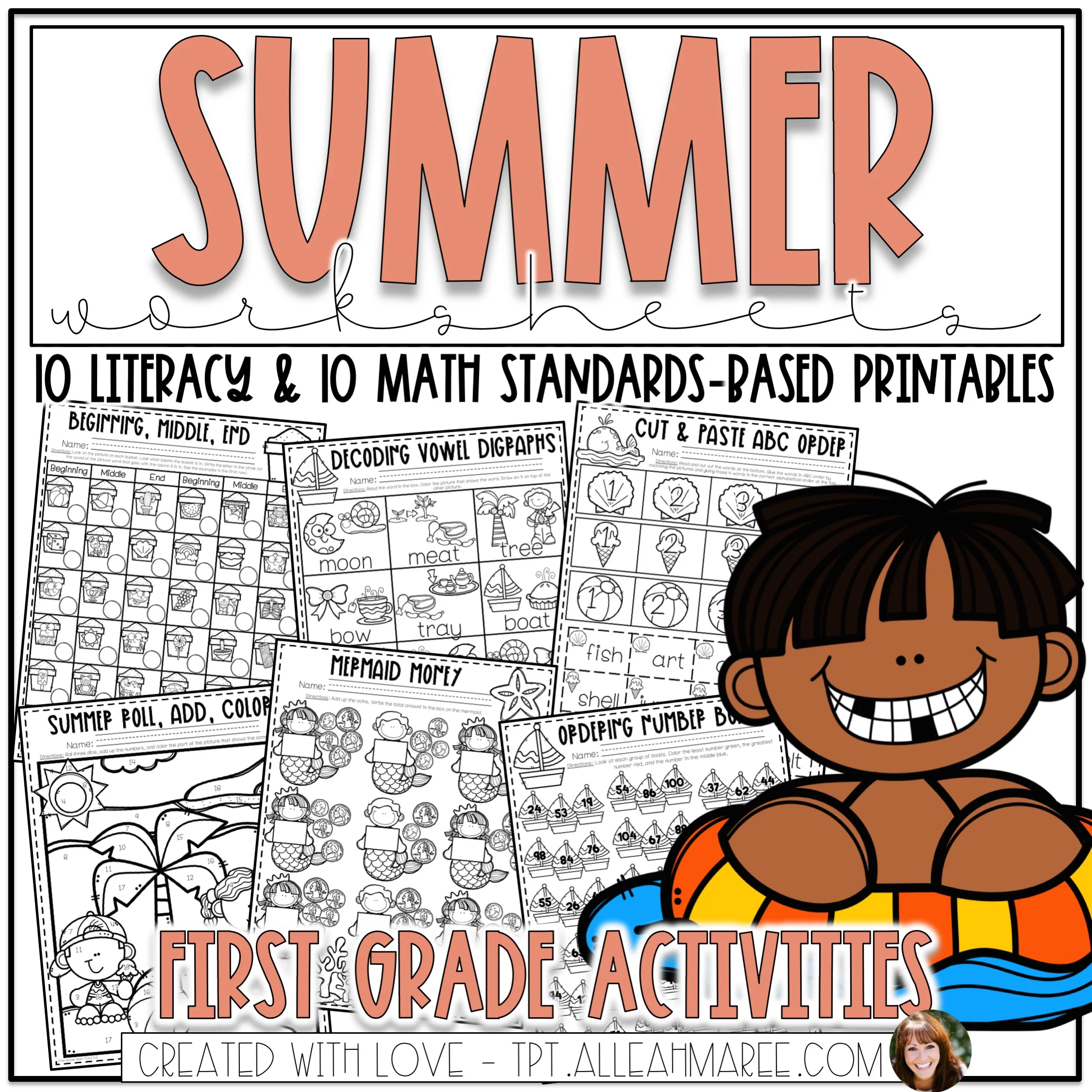 Summer Worksheets for First Grade: Literacy and Math Printables and Activities