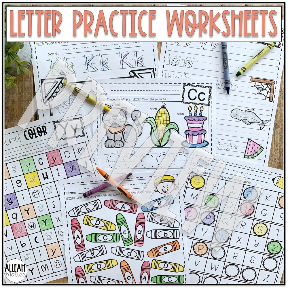 Alphabet Letter Formation and Writing Practice Worksheets — Alleah Maree