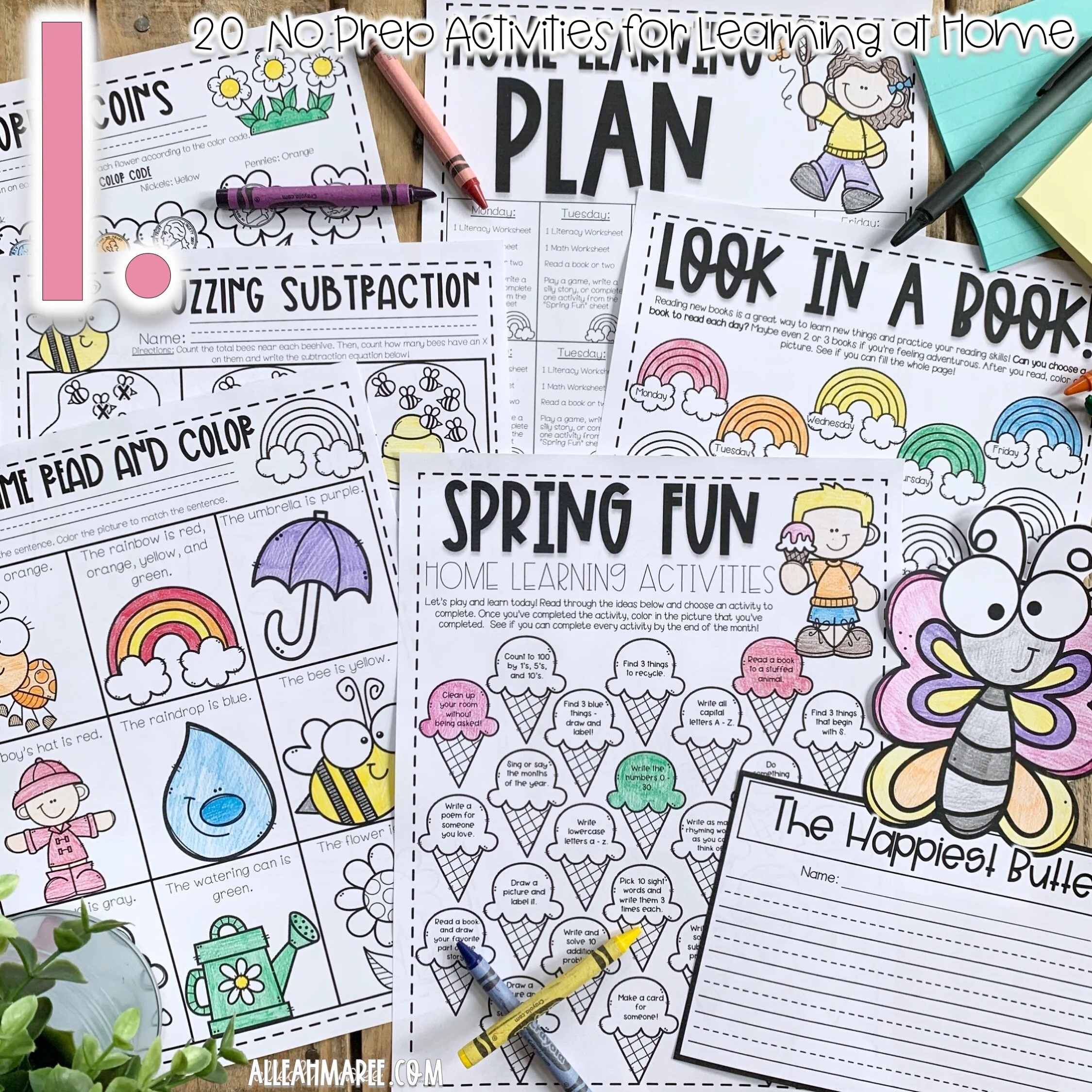 No Prep Spring Worksheets