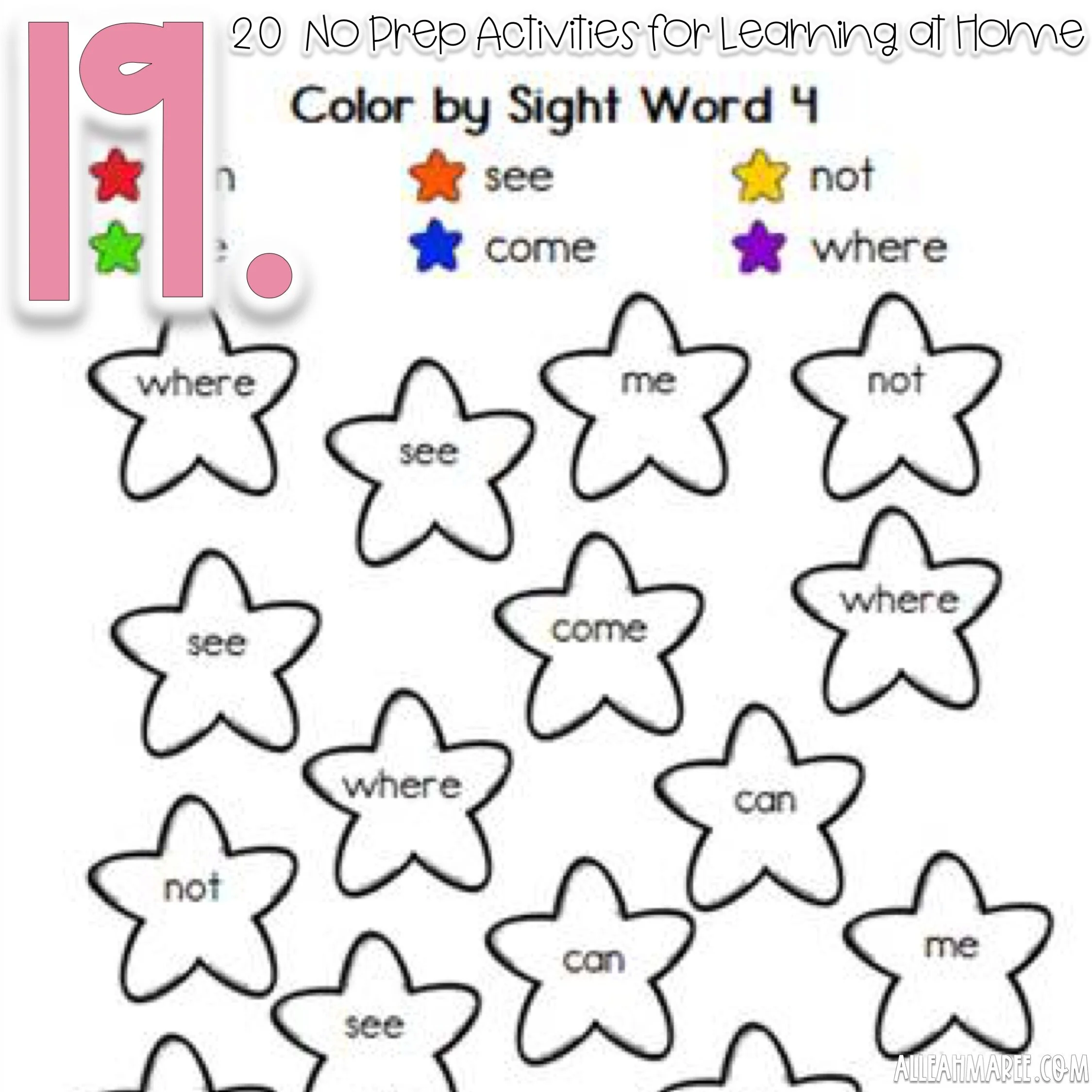Color by Sight Words