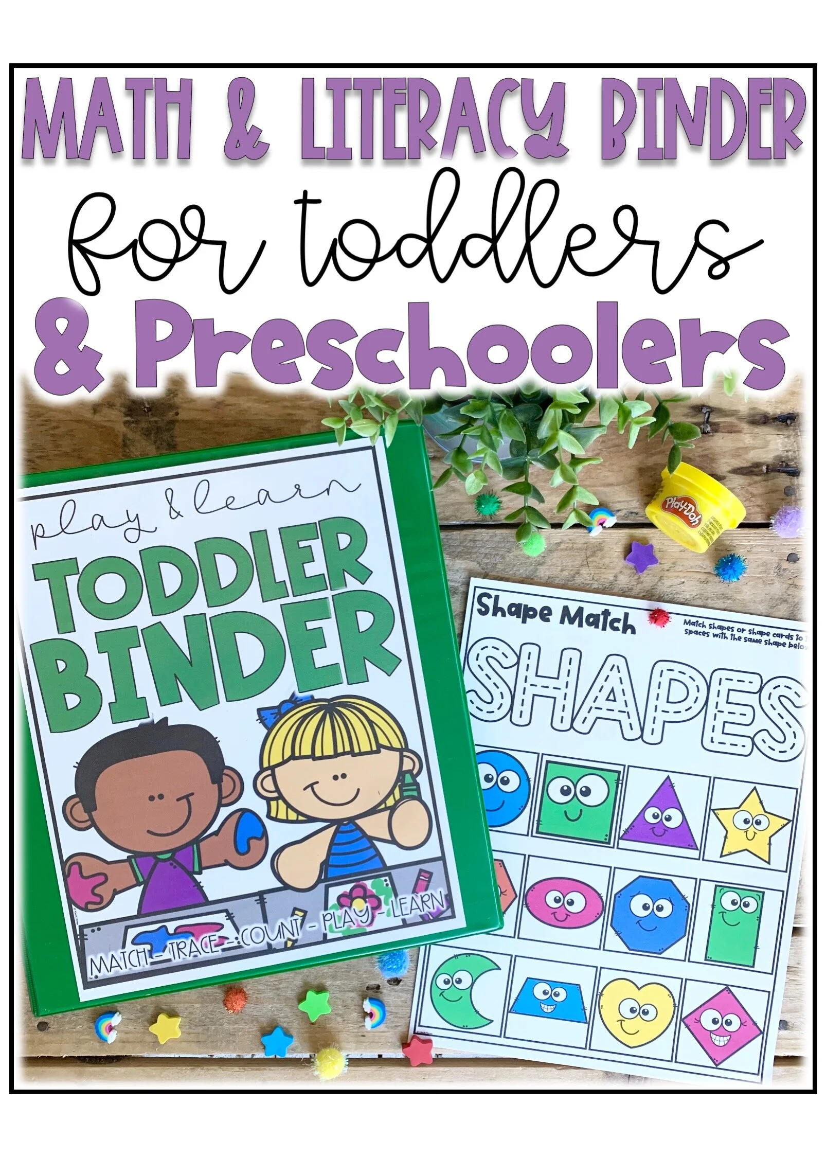 Math and Literacy Learning Binder for Toddlers and Preschoolers