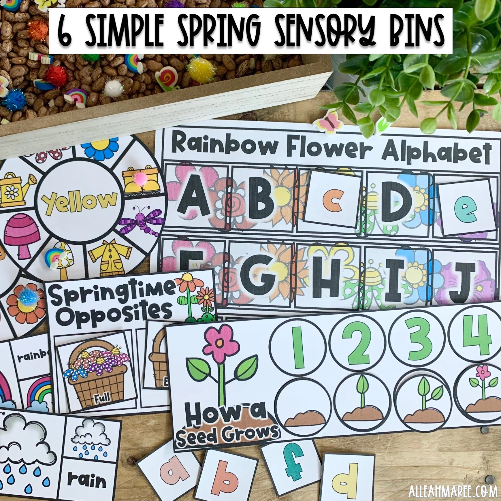 6 Simple Spring Sensory Bins