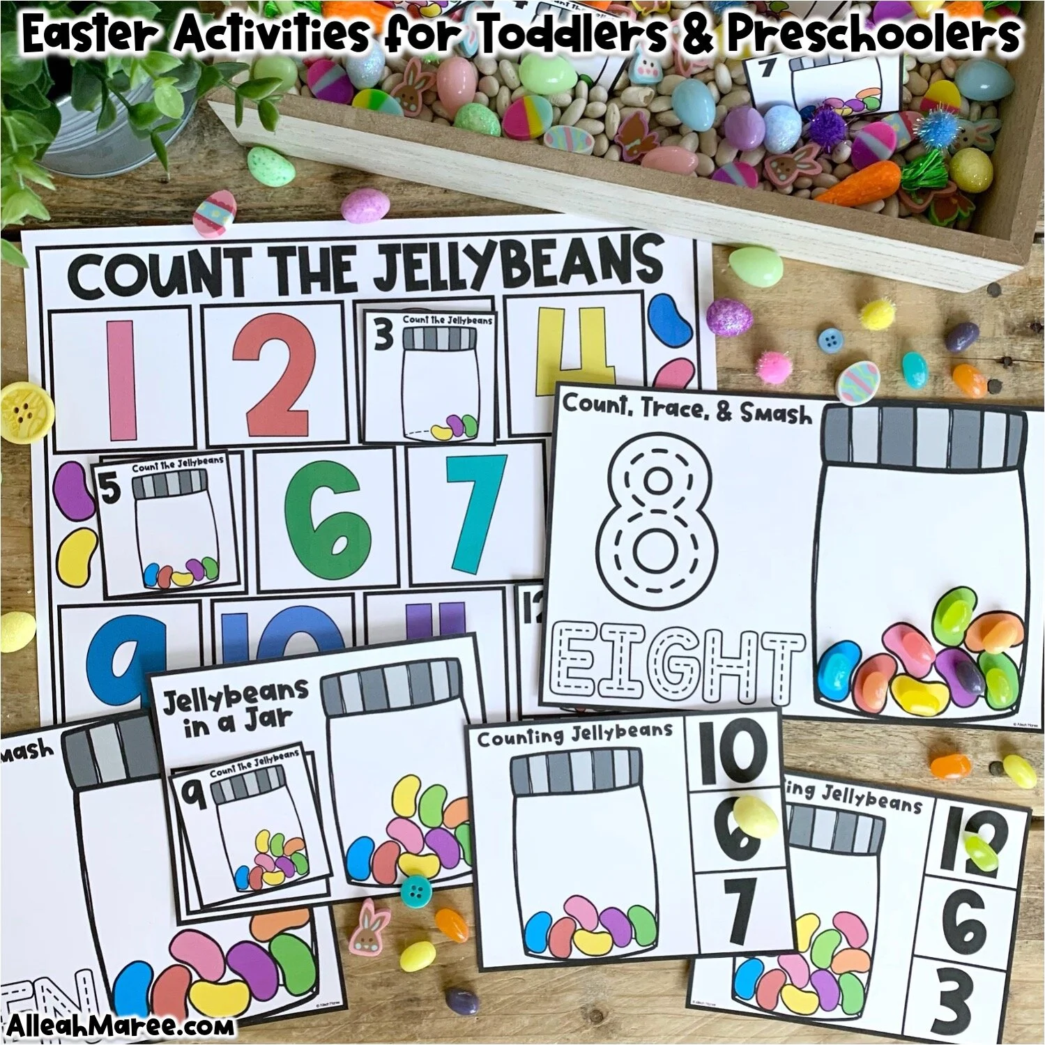 If you have energetic toddlers and preschoolers at home this spring, these Easter activities are just what you need to learn and play together! This post is packed with ideas for engaging math and literacy activities for little learners. Click the p…