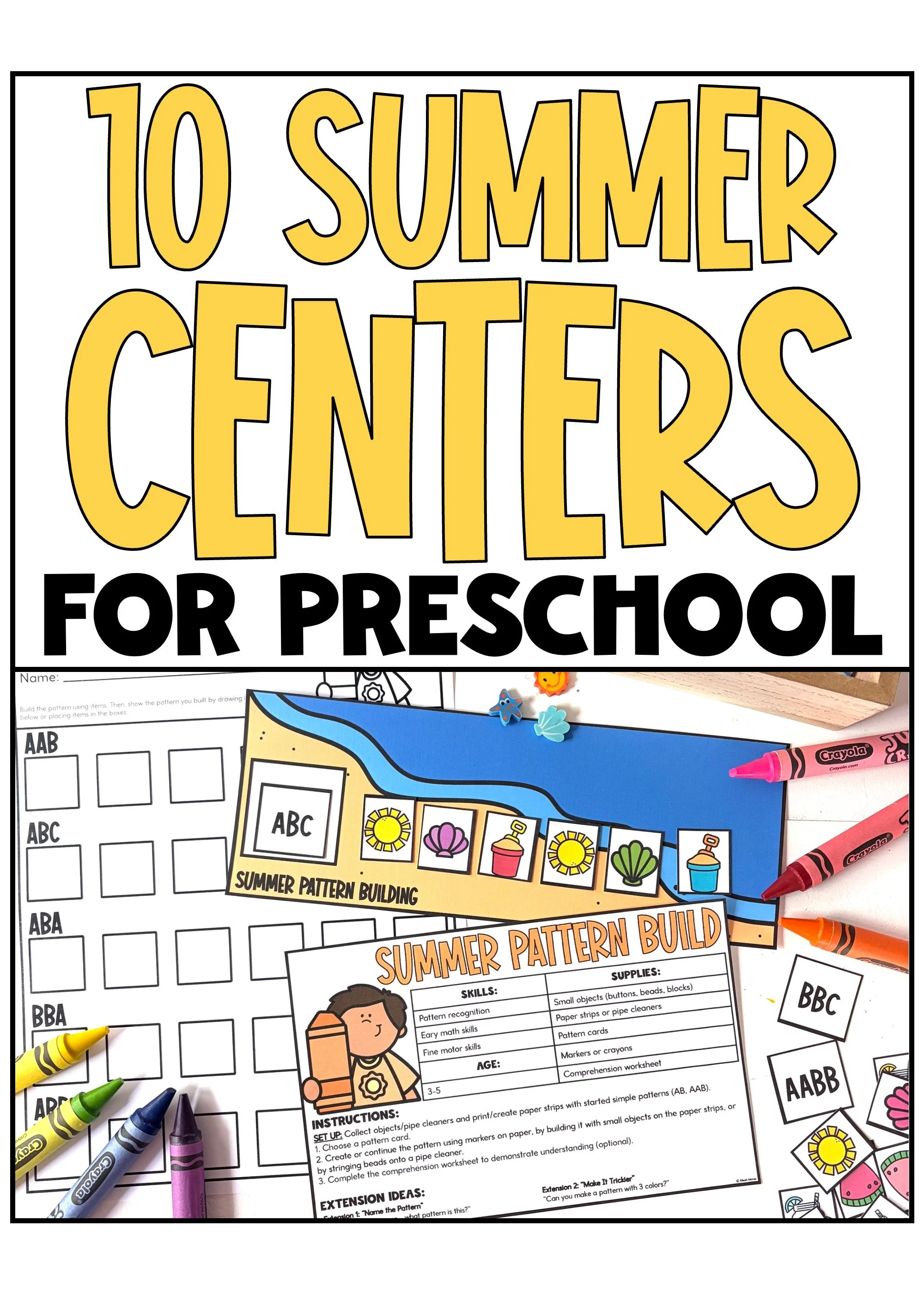 10 Low-Prep Summer Center Activities for Preschool (Using Materials You Already Have)